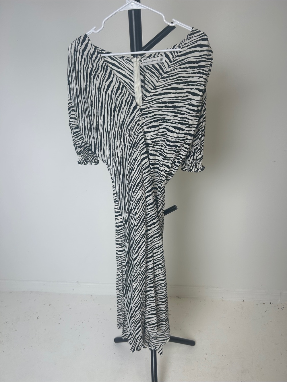 Faithfull the Brand Black & White Zebra-Print dress